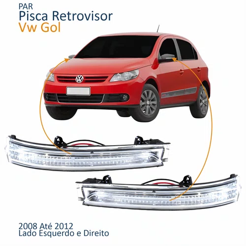 Par Pisca Retrovisor Vw Gol G5 2008 2009 2010 2011 2012