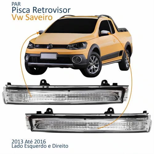 Par Pisca Retrovisor Vw Saveiro G6 2013 2014 2015 2016