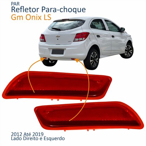 Par Refletor Para-choque Traseiro Gm Onix Ls 2012 2013 2014 2015 2016