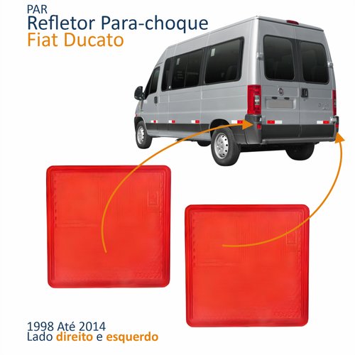 Par Refletor Parachoque Traseiro Fiat Ducato 1998 Até 2014