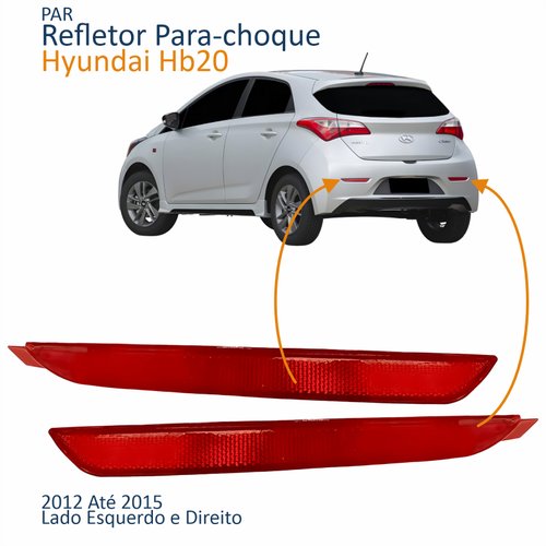 Par Refletor Parachoque Traseiro Hyundai Hb20 2012 2013 2014 2015