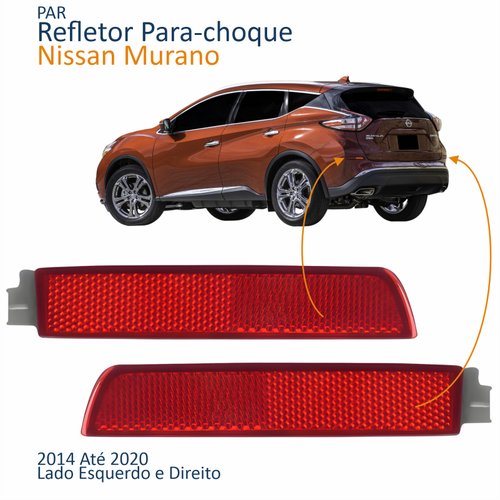 Par Refletor Parachoque Traseiro Nissan Murano 2014 Até 2020