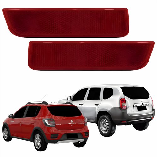 Par Refletor Parachoque Traseiro Renault Duster 2012 Até 2015 Sandero Stepway 2015 Até 2019