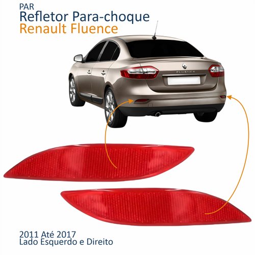 Par Refletor Parachoque Traseiro Renault Fluence 2011 Até 2017