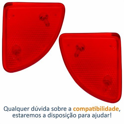 Par Refletor Parachoque Traseiro Renault Kangoo 2000 Até 2016