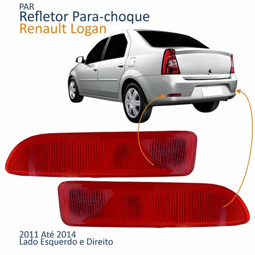 Par Refletor Parachoque Traseiro Renault Logan 2011 2012 2013 2014