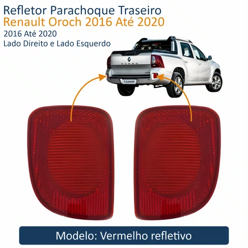 Par Refletor Parachoque Traseiro Renault Oroch 2016 Até 2020