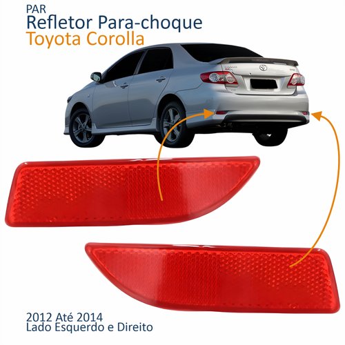 Par Refletor Parachoque Traseiro Toyota Corolla 2012 2013 2014