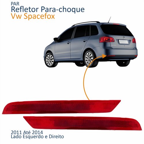 Par Refletor Parachoque Traseiro Vw Spacefox 2011 2012 2013 2014