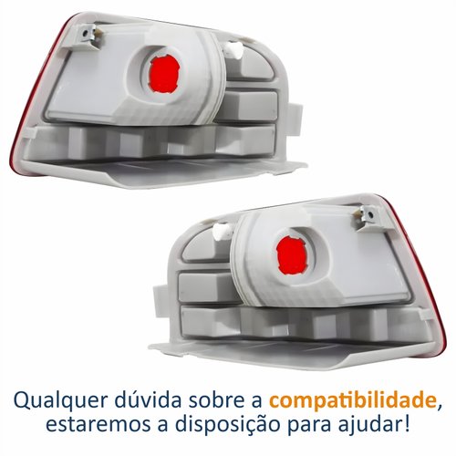 Par Refletor Traseiro Parachoque Citroen C3 Aircross 2011 Até 2015 Vermelho Cristal
