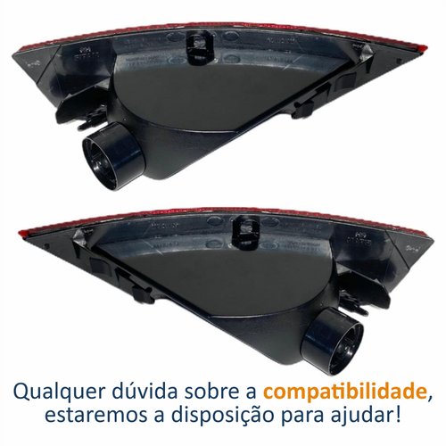 Par Refletor Traseiro Parachoque Ford Ecosport 2013 2014 2015 2016 Com Luz De Ré