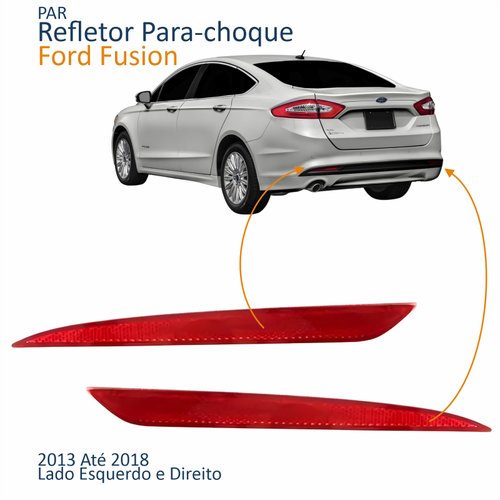 Par Refletor Traseiro Parachoque Ford Fusion 2013 Até 2018