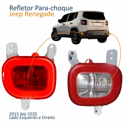 Par Refletor Traseiro Parachoque Jeep Renegade 2015 Até 2020