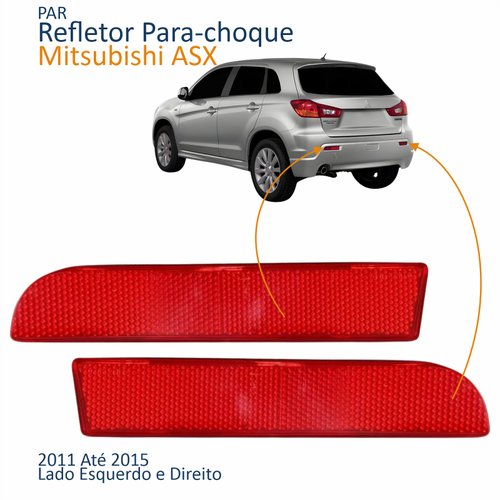 Par Refletor Traseiro Parachoque Mitsubishi Asx 2011 2012 2013 2014 2015