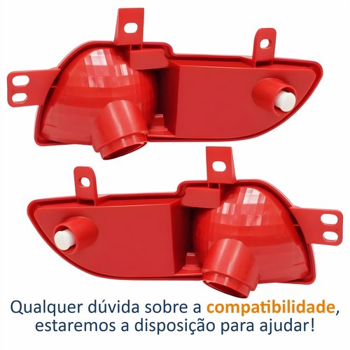Par Refletor Traseiro Parachoque Peugeot 207 Hatch 2008 Até 2013