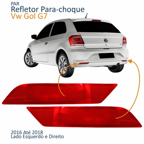Par Refletor Parachoque Traseiro Vw Gol G7 2016 2017 2018