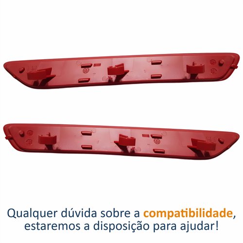 Par Refletor Parachoque Traseiro Vw Polo Hatch 2012 2013 2014 2015