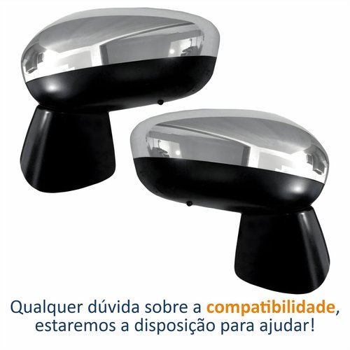 Par Retrovisor Citroen Aircross 2011 2012 2013 2014 2015 Elétrico Capa Cromada Com Sensor De Temperatura
