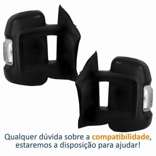 Par Retrovisores Fiat Ducato 2018 2019 2020 2021 2022 2023 2024 2025 Manual Com Pisca Braço Curto