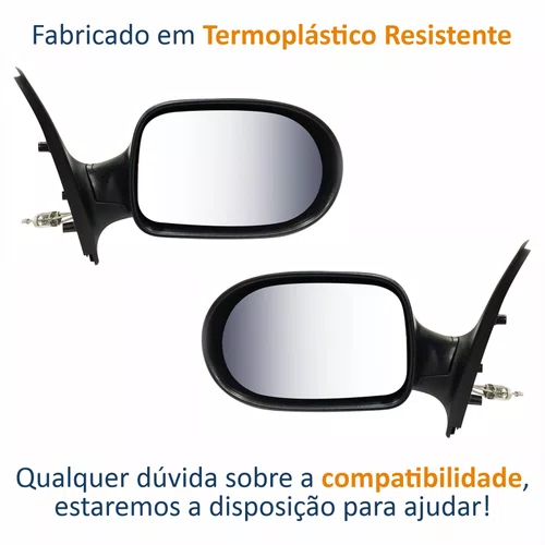 Par Retrovisor Fiat Strada 2008 Até 2011 2 Portas Com Controle METAGAL