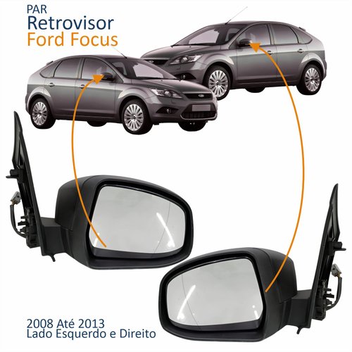 Par Retrovisores Ford Focus 2008 2009 2010 2011 2012 2013 Elétrico Com Pisca Luz Corte