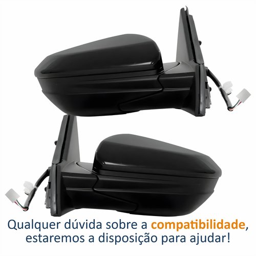 Par Retrovisor Honda Civic 2017 Até 2021 Elétrico Com 3 Fios