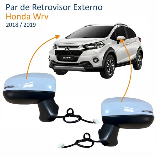 Par Retrovisor Honda Wrv 2018 2019 Elétrico Com Pisca 5 Fios