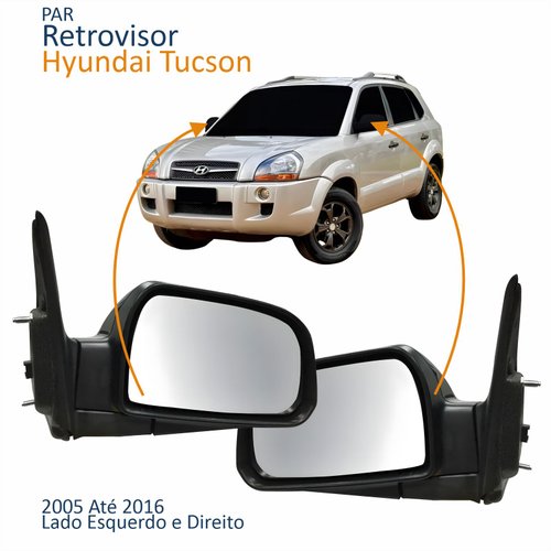 Par Retrovisores Hyundai Tucson 2005 2006 2007 2008 2009 2010 2011 2012 2013 2014 2015 2016 Elétrico