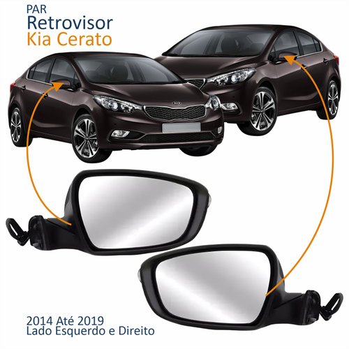 Par Retrovisor Kia Cerato 2014 Até 2019 Elétrico Com Pisca