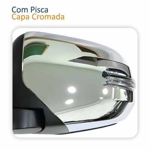 Par Retrovisores Mitsubishi L200 Triton 2017 2018 2019 2020 Elétrico Com Pisca Capa Cromada Retrátil