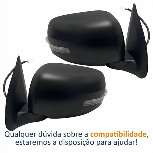 Par Retrovisor Mitsubishi L200 Triton 2017 2018 2019 2020 Elétrico Com Pisca Capa Preta Retrátil