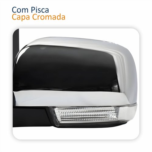 Par Retrovisor Mitsubishi Pajero Full 2007 Até 2021 Elétrico Com Pisca Capa Cromada