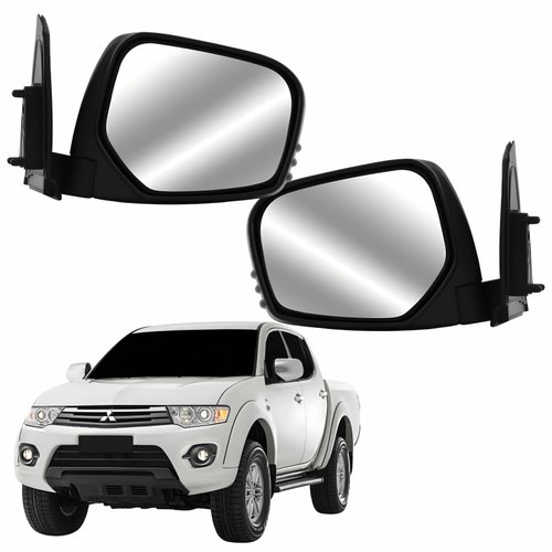 Par Retrovisor Mitsubishi Triton L200 2007 Até 2016 Elétrico Capa Cromada Par Retrovisor Mitsubishi Triton L200 2007 Até 2016 Elétrico Capa Cromada