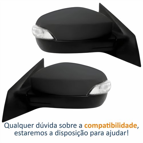 Par Retrovisor Nissan Versa 2015 Até 2021 Elétrico Com Pisca
