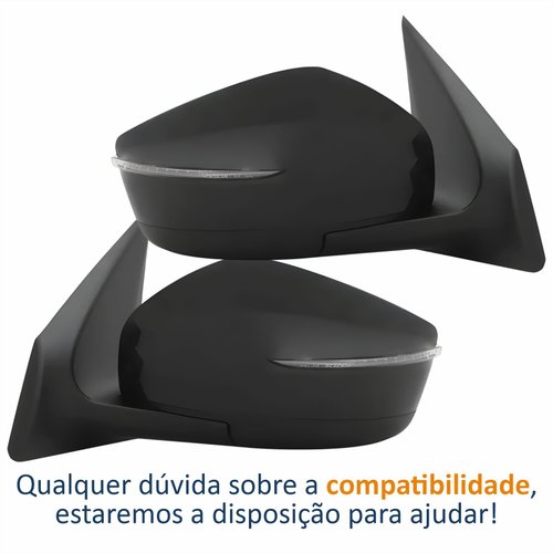 Par Retrovisor Nissan Versa 2015 Até 2021 Elétrico Com Pisca Fino