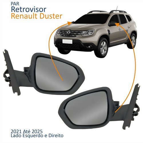 Par Retrovisor Renault Duster 2021 2022 2023 2024 2025 Com Controle Sensor Temperatura