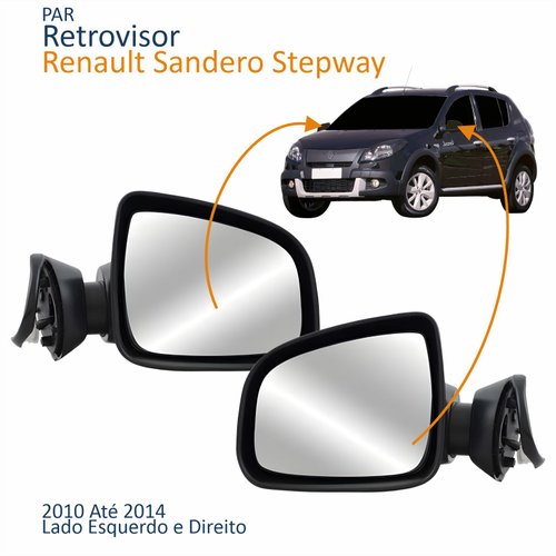 Par Retrovisor Renault Sandero Stepway 2010 2011 2012 2013 2014 Elétrico