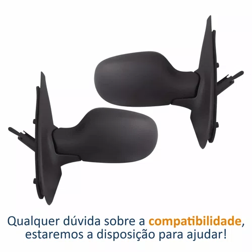 Par Retrovisor Renault Symbol 2009 Até 2012 Com Controle Capa Texturizada