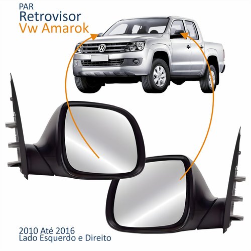 Par Retrovisor Vw Amarok 2010 Até 2016 Sem Controle Preto