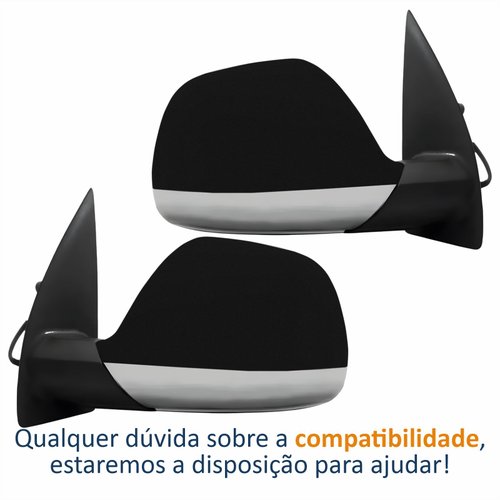 Par Retrovisor Vw Amarok 2017 Até 2024 Elétrico Cromado Com Aquecimento Capa Preto Texturizado