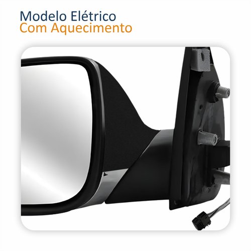 Par Retrovisor Vw Amarok 2017 Até 2024 Elétrico Cromado Com Aquecimento Capa Preto Texturizado
