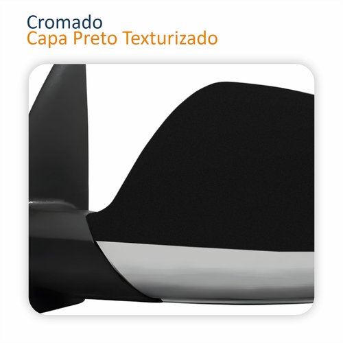 Par Retrovisor Vw Amarok 2017 Até 2024 Elétrico Cromado Com Aquecimento Capa Preto Texturizado