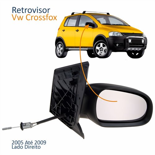 Retrovisor Vw Crossfox 2005 2006 2007 2008 2009 Com Controle Lado Direito Passageiro Original