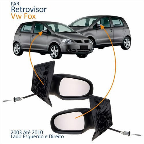 Par Retrovisor Vw Fox 2003 Até 2010 Com Controle