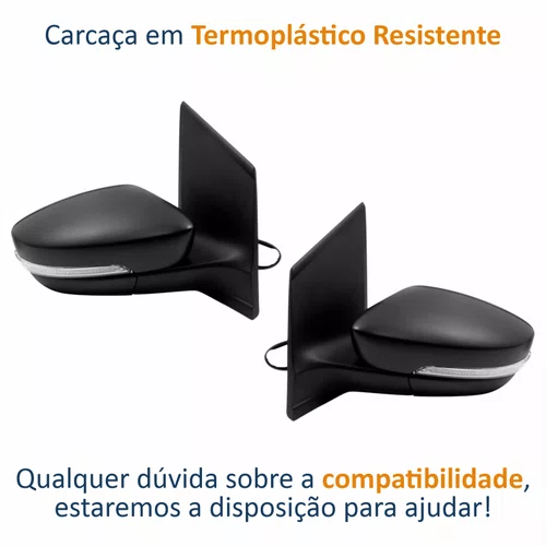 Par Retrovisor Vw Fox 2015 Até 2021 Elétrico Com Pisca