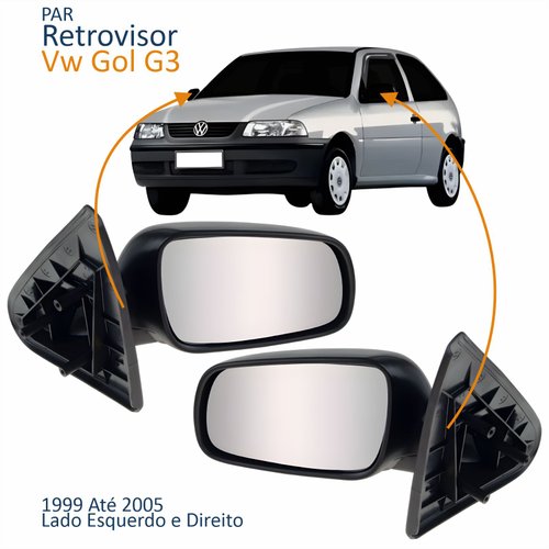 Par Retrovisor Vw Gol G3 1999 Até 2005 2 Portas Sem Controle
