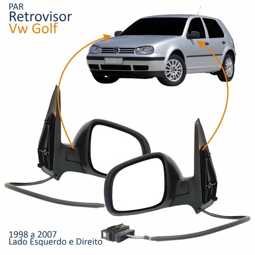 Par Retrovisor Vw Golf 1998 Até 2007 Elétrico