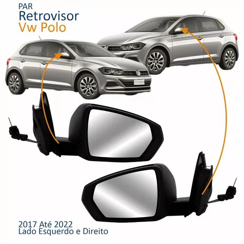 Par Retrovisor Vw Polo 2017 Até 2022 Com Pisca Com Controle