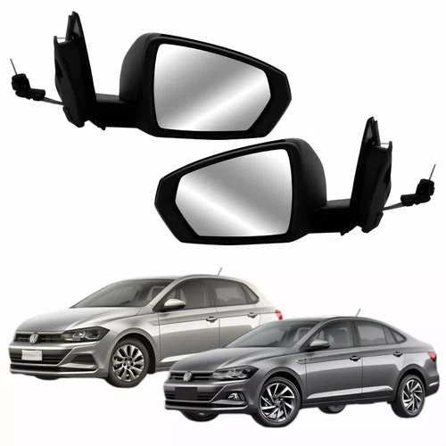 Par Retrovisor Vw Polo Virtus 2017 Até 2022 Com Pisca Com Controle