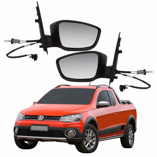 Par Retrovisor Vw Saveiro Cross G6 2013 Até 2016 Com Controle Com Pisca Original